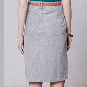 DONATED Anthropologie Pilcro Letterpress Railroad Denim Pinstripe Skirt 27